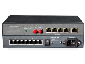Konwerter multiplekser 8 analogowych linii telefonicznych na światłowód + Ethernet + RS232 - RF-HU-FPCM