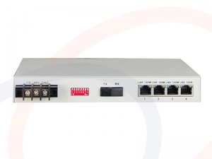 Media konwerter światłowodowy 4 porty Fast Ethernet z separacją galwaniczną portów - RF-KM-01-04-SG-FT