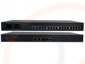 Konwerter 16 linii E1 na Gigabit Ethernet, TDM over IP, E1 over IP z 2 portami SFP - RF-KNV-16E1-2SFP-Gigabit-TDMoIP-GC