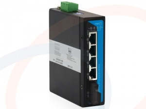 Switch 4 portów PoE Gigabit Ethernet 1 port uplink światłowodowy montaż DIN IP40 - RF-SW-4GE-POE-502GSPI-3OD