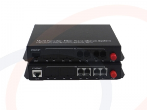 Konwerter 4 analogowych linii telefonicznych na światłowód z portem Ethernet dla VoIP - RF-FIBER-POTS-4FXS/FXO-1VoIP-SM-ZL