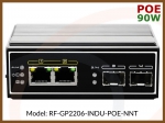 Przemysłowy niezarządzalny przełącznik switch Gigabit 2xSFP 100/1000M 2xETH 10/100/1000M 90W PoE