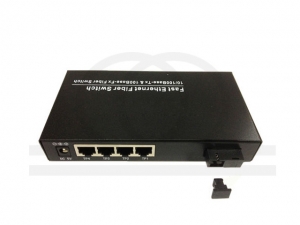 Media konwerter multi-port, switch 10/100M Fast Ethernet, Simplex - RF-KM-01-04-SIMPLEX
