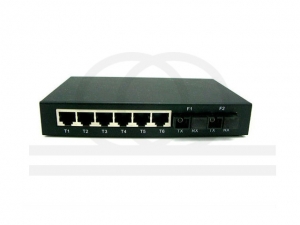 Media konwerter multi-port 10/100M Fast Ethernet, 2 x opt Simplex 6 x RJ45 RF-KM-02-06-SIMPLEX
