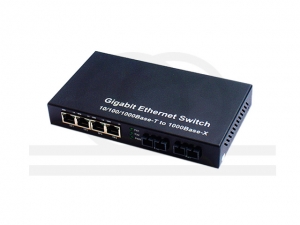 Media konwerter multi-port 4 x 1000M Gigabit Ethernet, 2 x opt Duplex - RF-KM-1G-02-04-DUPLEX