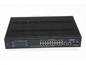 Switch 16 portów PoE Fast Ethernet, 2 porty GE, 2 porty SFP Gigabit RF-SW-16FE-2-GE-2SFP-POE-CH