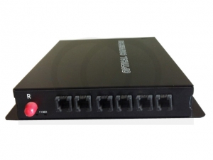 Konwerter multiplekser 6 analogowych linii telefonicznych na światłowód RF-TES-POTS-6FXS/FXO-HR