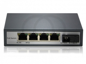 Media konwerter 4 port z 2 portami PoE 60W Fast Ethernet 1 port światłow. RF-KM-2+2FE-POEHP-1OPT-MEB