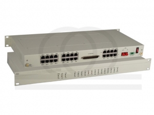 Konwerter światłowodowy 16 analogowych linii telefonicznych FXO/FXO, E1, V.35, RS232, E&M, Ethernet