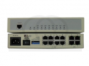 Konwerter sygnałów E1 na Eth, most Ethernet przez E1 8x E1 4x ETH zarządz MINI GUI NMS GFP/VCAT/LCAS
