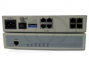 Konwerter sygnałów E1 na Eth, most Ethernet przez E1 4x E1 4x ETH zarządz MINI GUI NMS GFP/VCAT/LCAS