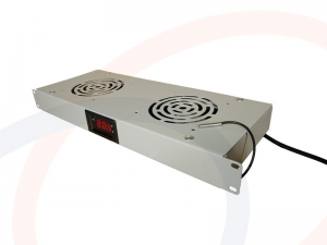 Wentylator 19 z termostatem 2 wiatrakowy 1U szary (IP-GLZ-2)