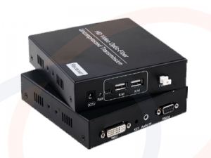 Światłowodowy konwerter sygnału DVI z funkcją KVM (2 porty USB) i portem RS232 - RF-DVI-DHKVM107HFT-PNW-T/R