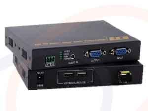Światłowodowy konwerter sygnału VGA z funkcją KVM (2 porty USB) i portem RS232 - RF-VGA-DHKVM108HFT-PNW-T/R