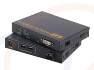 Światłowodowy konwerter sygnału DVI z funkcją KVM (2 porty USB) i portem RS232 - RF-DVI-KVMDH109HFT-PNW-T/R