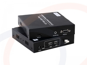 Światłowodowy konwerter sygnału HDMI z funkcją KVM (2 porty USB) i portem RS232 - RF-HDMI-KVM107HFT-PNW-T/R