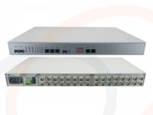 Światłowodowy konwerter 16 linii E1, 4 portów Gigabit Ethernet - RF-16E1-2FO-4GE-GC