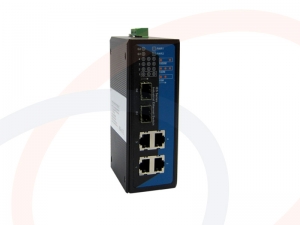 Media konwerter przemysłowy DIN, 2x1000Base-FX SFP, 4x10/100/1000M Gigabit Ethernet - RF-IES-206-1000M-4xRJ45-2SFP-GE-12VDC-DIN-3OD