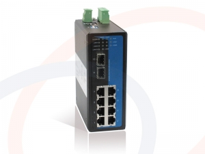 Media konwerter zarządzalny przemysłowy DIN, 2x1000Base-FX SFP, 8x10/100M Fast Ethernet - RF-IES-7110-MNG-100M-8xRJ45-2SFP-GE-12VDC-DIN-3OD