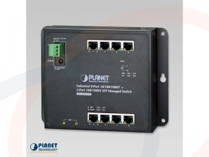 Switch zarządzalny przemysłowy PLANET 8 portów Gigabit Ethernet z 2 portami SFP do montażu na ściani - WGS-4215-8T2S
