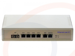 Konwerter wolnostojący 4 linii E1 na Ethernet, TDM over IP, E1 over IP z portem optycznym - RF-KNV-4E1-1FO-TDMoIP-D-PHT