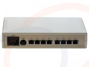 Konwerter wolnostojący 8 linii E1 na Ethernet, TDM over IP, E1 over IP z portem optycznym - RF-KNV-8E1-1FO-TDMoIP-D-PHT