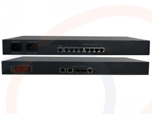 Konwerter 8 linii E1 na Gigabit Ethernet, TDM over IP, E1 over IP z 2 portami SFP - RF-KNV-8E1-2SFP-Gigabit-TDMoIP-GC