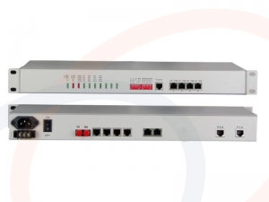 Konwerter multiplekser 1-8 analog. linii telef. na światłowód 4 porty Ethernet 4 porty E1 - RF-TES-POTS-8FXS/FXO-4ETH-4E1-FT