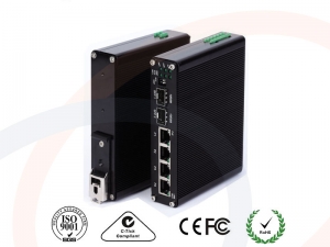Switch PoE+ Gigabit Ethernet 30W (Power over Ethernet) z 2 portami optycznymi SFP 1000M - RF-SW-INDU-4GE-2SFP-POE