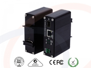 Media konwerter Fast Ethernet z zasilaniem PoE+ 30W (Power over Ethernet) z portem optycznym SFP 100 - RF-MK-INDU-FE-SFP-POE