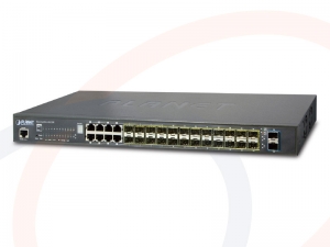 Switch warstwy 2+ Planet 24 porty 100/1000BASE-X SFP + 8 portów RJ45 zarządzalny + 2 porty 10Gigabit - SGS-5220-24S2XR