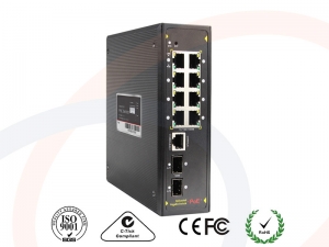 Switch zarządzalny PoE+ Gigabit Ethernet 8 portów 30W (Power over Ethernet) z 2 portami SFP 1000M - RF-SW-INDU-MNG-8GE-2SFP-POE