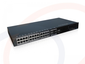 Switch optyczny Gigabit Ethernet zarządzalny 24 porty RJ45 FE,2 porty RJ45 1G, 2 porty SFP 1GE - RF-SW24xRJ45-2x1Gb-2xSFP-7224E-L2-UTP