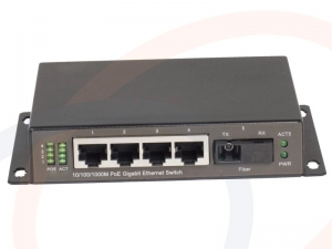 Switch 4 portów PoE Gigabit Ethernet 1 port uplink światłowodowy - RF-SW-4GE-POE-5025-HS