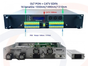 Wzmacniacz optyczny EDFA/YEDFA Er/Yb dużej mocy, wieloportowy, WDM - RF-EDFA-MULTIPORT-1550T/HIp-PON