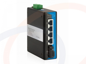 Switch 4 portów PoE Fast Ethernet 1 port uplink światłowodowy montaż DIN IP40 - RF-SW-4FE-POE-512SPI-3OD