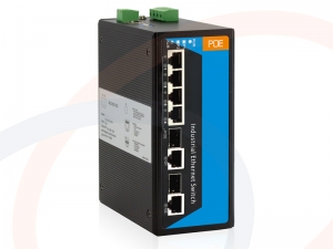 Switch zarządzalny 4 portów PoE Fast Ethernet 2 porty uplink combo SFP+RJ45 montaż DIN IP40 - RF-SW-4FE-POE-2Combo-617SPI-MNG-3OD