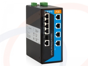 Switch zarządzalny 8 portów Fast Ethernet, 8 PoE, 1 port uplink combo SFP+RJ45 montaż DIN IP40 - RF-SW-8FE-8POE-1Combo-917SPI-MNG-3OD