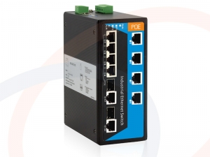 Switch zarządzalny 8 portów Fast Ethernet, 4 PoE, 2 porty uplink combo SFP+RJ45 montaż DIN IP40 - RF-SW-8FE-4POE-2Combo-917SPI-MNG-3OD