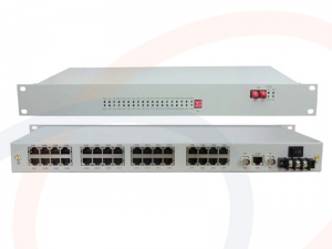 Konwerter multiplekser 30 analogowych linii telefonicznych FXS/FXO na E1 lub światłowód - RF-E1-FO-TES-POTS-30FXS/FXO-FBS