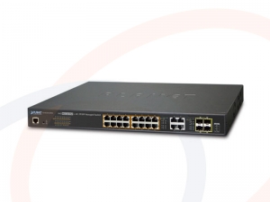Switch Planet 16 portów 1000M Gigabit z zasilaniem PoE+ zarządzalny, 4 porty Combo Gigabit SFP+RJ45 - GS-4210-16P4C