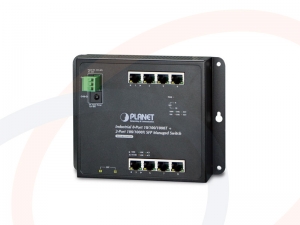 Switch zarządzalny przemysłowy PLANET 8 portów Gigabit Ethernet z 2 portami SFP, montaż ściana - WGS-4215-8T2S