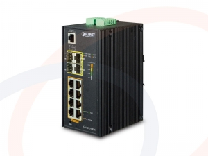 Switch zarządzalny przemysłowy PLANET 8 portów Gigabit Ethernet z 8 portami PoE+ i 4 portami SFP - IGS-5225-8P4S