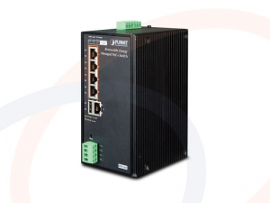 Switch zarządzalny przemysłowy 5 portów Gigabit Ethernet z 4 portami PoE zasilanie panelem solarnym - BSP-360