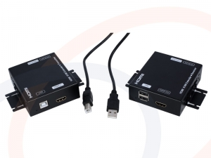 Konwerter sygnału HDMI + USB z funkcją KVM na skrętkę UTP transmisja do 60m - RF-HDMI-USB-KVM-UTP-64FOX