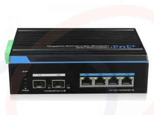 Switch przemysłowy 1000M Ethernet 4 porty RJ45 z zasilaniem PoE 60W + 2 x SFP 1000M Ring - RF-SW-1000M-7304GE-POE-UTP