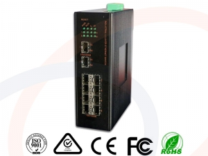 Switch zarządzalny 8 portów SFP 100/1000M oraz 2 portami SFP 100/1000M do pracy w ringu - RF-SW-MNG-8SFP-2SFP-RING-ELI