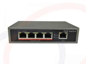 Switch 4 porty PoE 802.3af/at Fast Ethernet + 1 up link Fast Ethernet - RF-SW-4POE-1FE-PTS