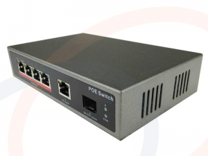 Switch 4 porty PoE 802.3af/at Gigabit Ethernet + 1 up link Gigabit Ethernet + 1 SFP 1G - POE-S1104GB 