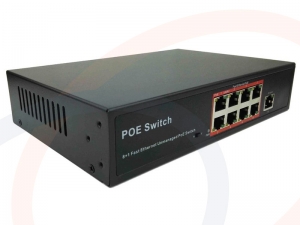 Switch 8 portów PoE 802.3af/at Fast Ethernet + 1 up link Fast Ethernet - RF-SW-8POE-1FE-PSIN-PTS
